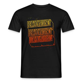 Recklinghausen Deutschland Stadt Skyline Schrift - Männer T-Shirt - Schwarz - Vorne - AI Model Male 178 light (178cm)