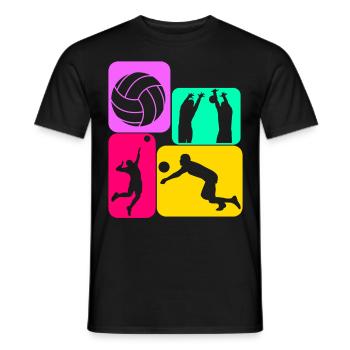 Volleyball Volleyballspieler - Männer T-Shirt - Schwarz - Vorne - AI Model Male 178 light (178cm)