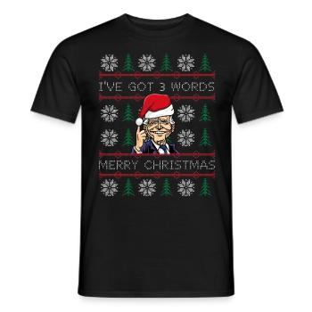 Biden I've Got 3 Words Merry Christmas - Men's T-Shirt - black - Front - AI Model Male 178 light (178cm)