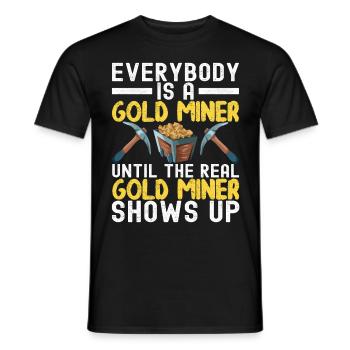 Chercheurs d’or Extraction d’or - T-shirt homme - noir - Devant - AI Model Male 178 light (178cm)