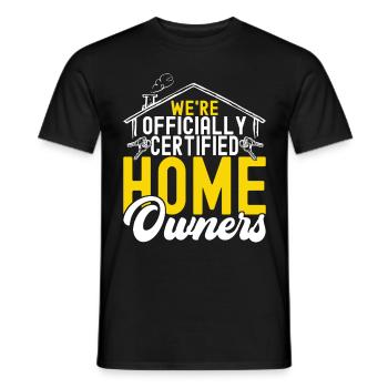 Achat d’une maison pour les propriétaires - T-shirt homme - noir - Devant - AI Model Male 178 light (178cm)
