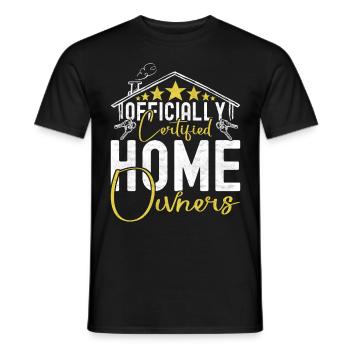 Achat d’une maison pour les propriétaires - T-shirt homme - noir - Devant - AI Model Male 178 light (178cm)