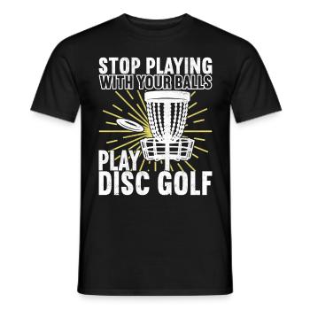 Disc Golf Disc Golfer - Men's T-Shirt - black - Front - AI Model Male 178 light (178cm)