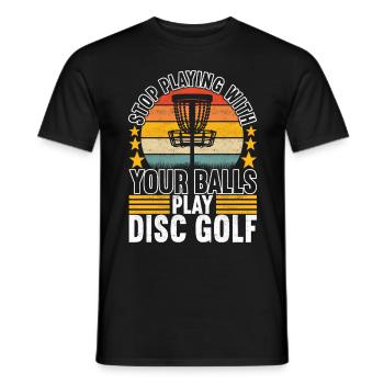 Disc Golf Disc Golfer - Men's T-Shirt - black - Front - AI Model Male 178 light (178cm)
