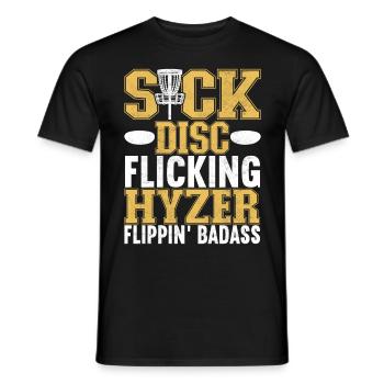 Disc Golf Disc Golfer - Men's T-Shirt - black - Front - AI Model Male 178 light (178cm)