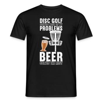 Disc Golf Disc Golfer - Men's T-Shirt - black - Front - AI Model Male 178 light (178cm)