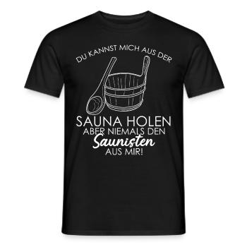 Sauna Saunist Saunisten Spruch Saunieren - Männer T-Shirt - Schwarz - Vorne - AI Model Male 178 light (178cm)