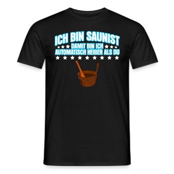 Sauna Saunisten Heißer Saunist Saunieren - Männer T-Shirt - Schwarz - Vorne - AI Model Male 178 light (178cm)