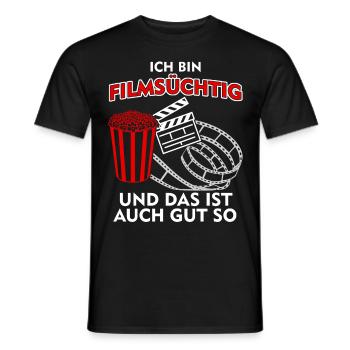 Popcorn Kino Filme Filmabend Heimkino - Männer T-Shirt - Schwarz - Vorne - AI Model Male 178 light (178cm)