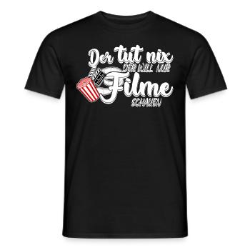 Popcorn Filmabend Heimkino Kino Filme - Männer T-Shirt - Schwarz - Vorne - AI Model Male 178 light (178cm)