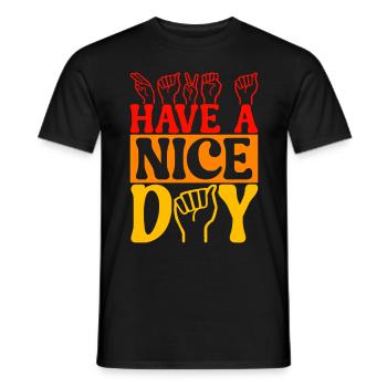 Deaf Deaf Mute Deaf - Men's T-Shirt - black - Front - AI Model Male 178 light (178cm)