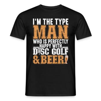 Disc Golf Disc Golfer - Men's T-Shirt - black - Front - AI Model Male 178 light (178cm)