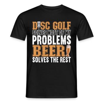 Disc Golf Disc Golfer - Men's T-Shirt - black - Front - AI Model Male 178 light (178cm)