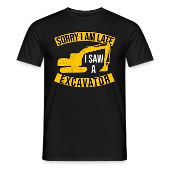 Baggerfahrer I Saw A Excavator - Männer T-Shirt - Schwarz - Vorne - AI Model Male 178 light (178cm)