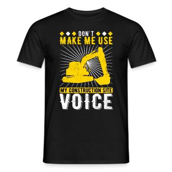 Conducteur de pelle Voix de chantier - T-shirt homme - noir - Devant - AI Model Male 178 light (178cm)
