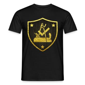 Tischler Zunftzeichen Hobel Winkel Zirkel, Beruf - Männer T-Shirt - Schwarz - Vorne - AI Model Male 178 light (178cm)
