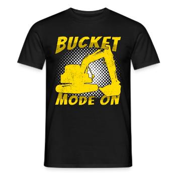 Excavator Driver Bucket Mode On - Men's T-Shirt - black - Front - AI Model Male 178 light (178cm)