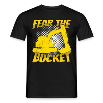 Excavator driver Fear The Bucket - Men's T-Shirt - black - Front - AI Model Male 178 light (178cm)