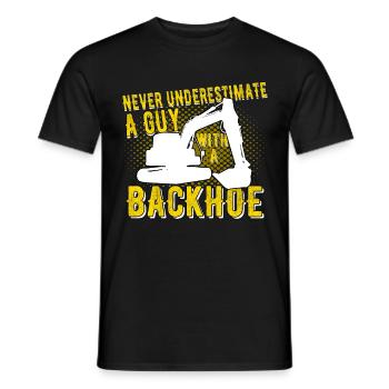Excavator driver A Guy With A Backhoe - Men's T-Shirt - black - Front - AI Model Male 178 light (178cm)