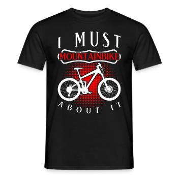 Mountainbike Mountainbiker MTB - Männer T-Shirt - Schwarz - Vorne - AI Model Male 178 light (178cm)