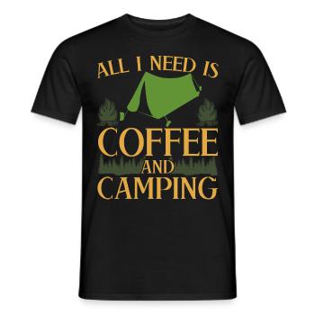 Camping Camping Coffee Tents Tent Camper - Men's T-Shirt - black - Front - AI Model Male 178 light (178cm)
