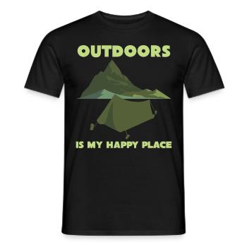 Camping Camping Tente de camping - T-shirt homme - noir - Devant - AI Model Male 178 light (178cm)