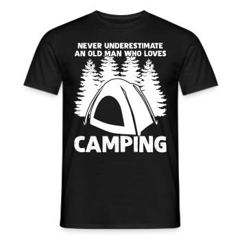 Camping Camping Tente de camping - T-shirt homme - noir - Devant - AI Model Male 178 light (178cm)
