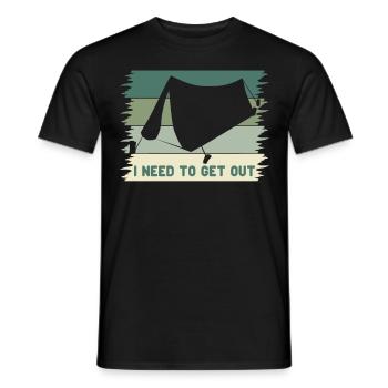 Camping Camping Tente de camping en plein air - T-shirt homme - noir - Devant - AI Model Male 178 light (178cm)