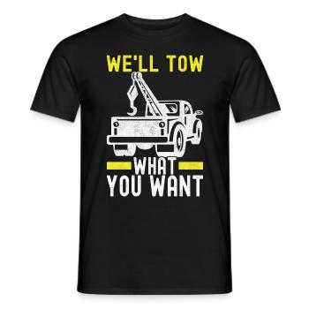Service de remorquage de dépanneuse - T-shirt homme - noir - Devant - AI Model Male 178 light (178cm)