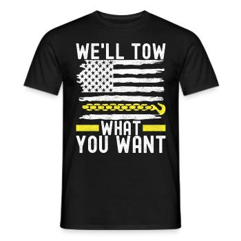 Service de remorquage de dépanneuse - T-shirt homme - noir - Devant - AI Model Male 178 light (178cm)