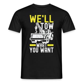 Service de remorquage de dépanneuse - T-shirt homme - noir - Devant - AI Model Male 178 light (178cm)