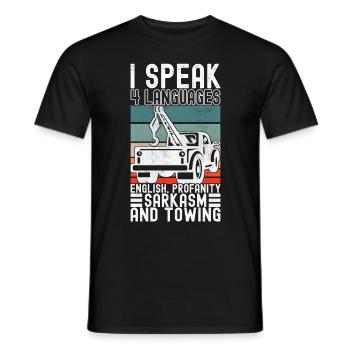 Service de remorquage de dépanneuse - T-shirt homme - noir - Devant - AI Model Male 178 light (178cm)
