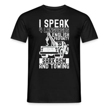 Service de remorquage de dépanneuse - T-shirt homme - noir - Devant - AI Model Male 178 light (178cm)