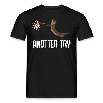 Darts Otter Dartpfeil Dart - Men's T-Shirt - black - Front - AI Model Male 178 light (178cm)