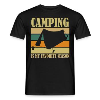 Camping Saison Camping Tente extérieure - T-shirt homme - noir - Devant - AI Model Male 178 light (178cm)