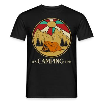 Camping Camping Tente extérieure Trekking - T-shirt homme - noir - Devant - AI Model Male 178 light (178cm)