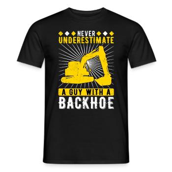 Excavator driver A Guy With A Backhoe - Men's T-Shirt - black - Front - AI Model Male 178 light (178cm)