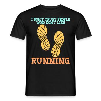 Marathon Running Jogging Running Shoes - Men's T-Shirt - black - Front - AI Model Male 178 light (178cm)