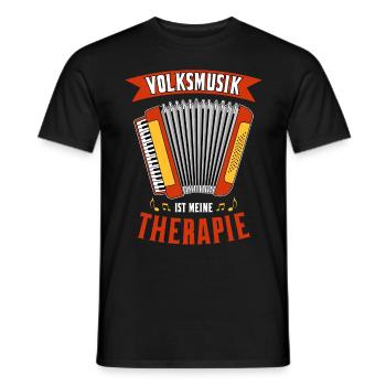 Volksmusik ist meine Therapie / Schlager Musik - Männer T-Shirt - Schwarz - Vorne - AI Model Male 178 light (178cm)
