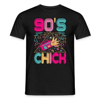 90s 90s 90s Party - Men's T-Shirt - black - Front - AI Model Male 178 light (178cm)