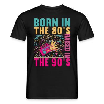 90s 90s 90s Party - Men's T-Shirt - black - Front - AI Model Male 178 light (178cm)