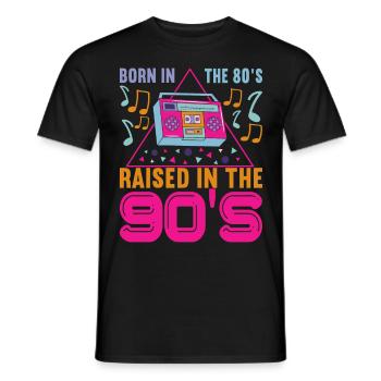 90s 90s 90s Party - Men's T-Shirt - black - Front - AI Model Male 178 light (178cm)