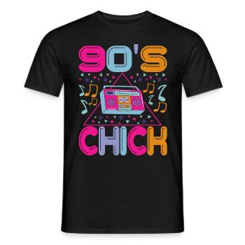 90s 90s 90s Party - Men's T-Shirt - black - Front - AI Model Male 178 light (178cm)
