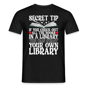 Bibliothèque de rats de bibliothèque de livres de lecture - T-shirt homme - noir - Devant - AI Model Male 178 light (178cm)