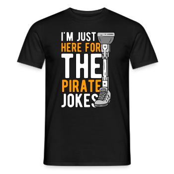 Prosthetic leg Just Here For Pirate Jokes - Men's T-Shirt - black - Front - AI Model Male 178 light (178cm)