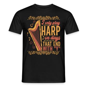 Harp harp player - Men's T-Shirt - black - Front - AI Model Male 178 light (178cm)