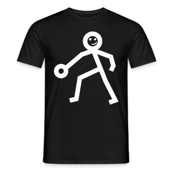 Joueur de basket-ball figuratif de bâton de basket-ball - T-shirt homme - noir - Devant - AI Model Male 178 light (178cm)