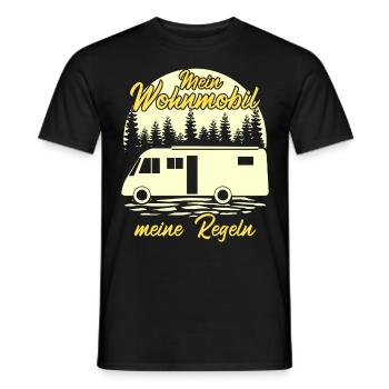 Wohnmobil Camping Reise Wohnmobile - Männer T-Shirt - Schwarz - Vorne - AI Model Male 178 light (178cm)