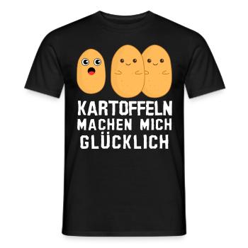 Kartoffel Erdapfel Kartoffeln - Männer T-Shirt - Schwarz - Vorne - AI Model Male 178 light (178cm)