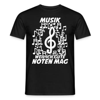 Musiker Noten Notenschlüssel Musik - Männer T-Shirt - Schwarz - Vorne - AI Model Male 178 light (178cm)